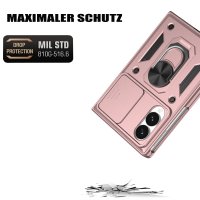 Outdoor Panzer Hülle mit Kameraschutz Ringhalter für Samsung Galaxy Z Fold 8 Rosegold
