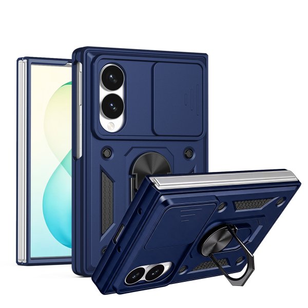 Outdoor Panzer Hülle mit Kameraschutz Ringhalter für Samsung Galaxy Z Fold 8 Blau