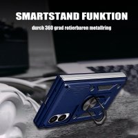 Outdoor Panzer Hülle mit Kameraschutz Ringhalter für Samsung Galaxy Z Fold 8 Blau