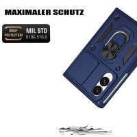 Outdoor Panzer Hülle mit Kameraschutz Ringhalter für Samsung Galaxy Z Fold 8 Blau