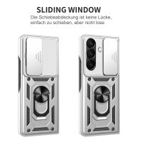 Outdoor Panzer Hülle mit Kameraschutz Ringhalter für Samsung Galaxy Z Fold 8 Ultra Silber