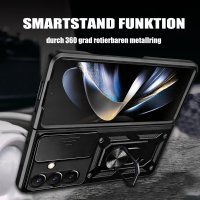 Outdoor Panzer Hülle mit Kameraschutz Ringhalter für Samsung Galaxy Z Fold 8 Ultra Schwarz