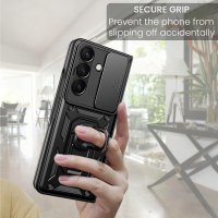 Outdoor Panzer Hülle mit Kameraschutz Ringhalter für Samsung Galaxy Z Fold 8 Ultra Schwarz