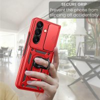 Outdoor Panzer Hülle mit Kameraschutz Ringhalter für Samsung Galaxy Z Fold 8 Ultra Rot