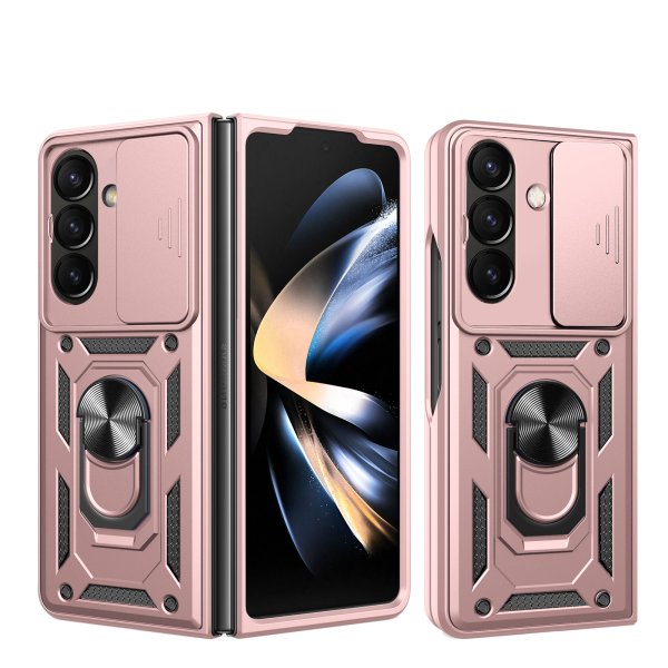 Outdoor Panzer Hülle mit Kameraschutz Ringhalter für Samsung Galaxy Z Fold 8 Ultra Rosegold