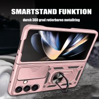 Outdoor Panzer Hülle mit Kameraschutz Ringhalter für Samsung Galaxy Z Fold 8 Ultra Rosegold