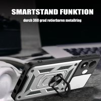 Outdoor Hülle Xiaomi Redmi Note 17 4G / 5G Handyhülle Kameraschutz Ringhalter Silber