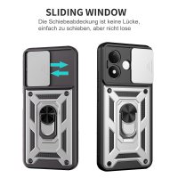 Outdoor Hülle Xiaomi Redmi Note 17 4G / 5G Handyhülle Kameraschutz Ringhalter Silber