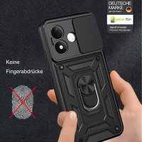 Outdoor Hülle Xiaomi Redmi Note 17 4G / 5G Handyhülle Kameraschutz Ringhalter Schwarz