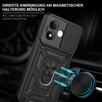 Outdoor Hülle Xiaomi Redmi Note 17 4G / 5G Handyhülle Kameraschutz Ringhalter Schwarz