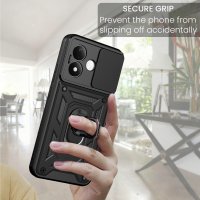 Outdoor Hülle Xiaomi Redmi Note 17 4G / 5G Handyhülle Kameraschutz Ringhalter Schwarz