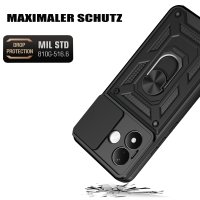 Outdoor Hülle Xiaomi Redmi Note 17 4G / 5G Handyhülle Kameraschutz Ringhalter Schwarz