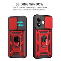 Outdoor Hülle Xiaomi Redmi Note 17 4G / 5G Handyhülle Kameraschutz Ringhalter Rot