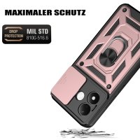 Outdoor Hülle Xiaomi Redmi Note 17 4G / 5G Handyhülle Kameraschutz Ringhalter Rosegold