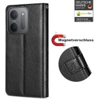 Hülle für Xiaomi Redmi 17C Handyhülle mit [Standfunktion][Kartenfächern] Schwarz