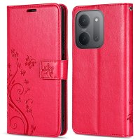 Hülle für Xiaomi Redmi 17C Handyhülle mit [Standfunktion][Kartenfächern] Rot