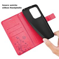 Hülle für Xiaomi Redmi 17C Handyhülle mit [Standfunktion][Kartenfächern] Rot