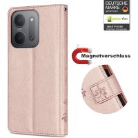 Hülle für Xiaomi Redmi 17C Handyhülle mit [Standfunktion][Kartenfächern] Rosegold
