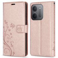 Hülle für Xiaomi Redmi 17C Handyhülle mit [Standfunktion][Kartenfächern] Rosegold