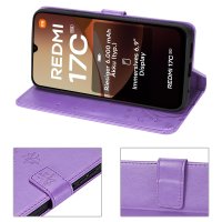 Hülle für Xiaomi Redmi 17C Handyhülle mit [Standfunktion][Kartenfächern] Lila