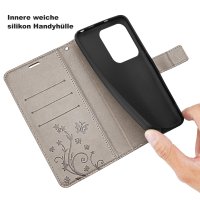 Hülle für Xiaomi Redmi 17C Handyhülle mit [Standfunktion][Kartenfächern] Grau