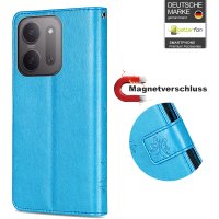 Hülle für Xiaomi Redmi 17C Handyhülle mit [Standfunktion][Kartenfächern] Blau
