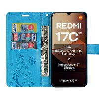 Hülle für Xiaomi Redmi 17C Handyhülle mit [Standfunktion][Kartenfächern] Blau