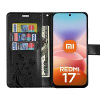 Hülle für Xiaomi Redmi 17 4G / 5G Handyhülle mit [Standfunktion][Kartenfächern] Schwarz