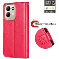 Hülle für Xiaomi Redmi 17 4G / 5G Handyhülle mit [Standfunktion][Kartenfächern] Rot