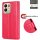Hülle für Xiaomi Redmi 17 4G / 5G Handyhülle mit [Standfunktion][Kartenfächern] Rot