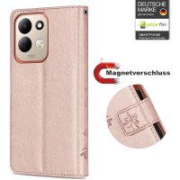 Hülle für Xiaomi Redmi 17 4G / 5G Handyhülle mit [Standfunktion][Kartenfächern] Rosegold