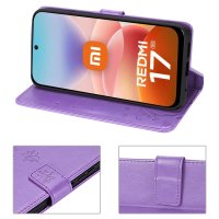 Hülle für Xiaomi Redmi 17 4G / 5G Handyhülle mit [Standfunktion][Kartenfächern] Lila