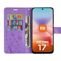 Hülle für Xiaomi Redmi 17 4G / 5G Handyhülle mit [Standfunktion][Kartenfächern] Lila