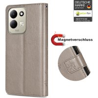 Hülle für Xiaomi Redmi 17 4G / 5G Handyhülle mit [Standfunktion][Kartenfächern] Grau