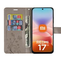 Hülle für Xiaomi Redmi 17 4G / 5G Handyhülle mit [Standfunktion][Kartenfächern] Grau