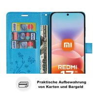 Hülle für Xiaomi Redmi 17 4G / 5G Handyhülle mit [Standfunktion][Kartenfächern] Blau