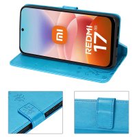 Hülle für Xiaomi Redmi 17 4G / 5G Handyhülle mit [Standfunktion][Kartenfächern] Blau