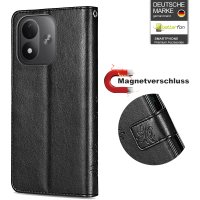 Hülle für Xiaomi Redmi Note 17 Handyhülle mit [Standfunktion][Kartenfächern] Schwarz
