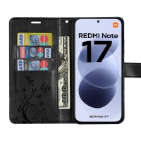 Hülle für Xiaomi Redmi Note 17 Handyhülle mit [Standfunktion][Kartenfächern] Schwarz