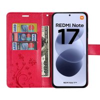 Hülle für Xiaomi Redmi Note 17 Handyhülle mit [Standfunktion][Kartenfächern] Rot