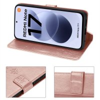 Hülle für Xiaomi Redmi Note 17 Handyhülle mit [Standfunktion][Kartenfächern] Rosegold