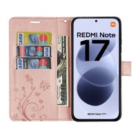 Hülle für Xiaomi Redmi Note 17 Handyhülle mit [Standfunktion][Kartenfächern] Rosegold