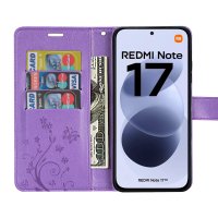 Hülle für Xiaomi Redmi Note 17 Handyhülle mit [Standfunktion][Kartenfächern] Lila