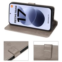 Hülle für Xiaomi Redmi Note 17 Handyhülle mit [Standfunktion][Kartenfächern] Grau