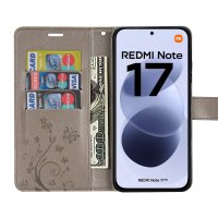 Hülle für Xiaomi Redmi Note 17 Handyhülle mit [Standfunktion][Kartenfächern] Grau