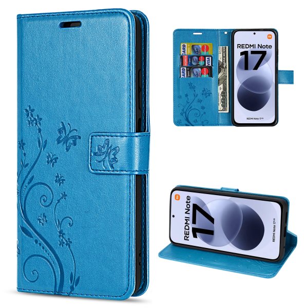 Hülle für Xiaomi Redmi Note 17 Handyhülle mit [Standfunktion][Kartenfächern] Blau