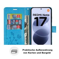 Hülle für Xiaomi Redmi Note 17 Handyhülle mit [Standfunktion][Kartenfächern] Blau