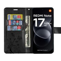Hülle für Xiaomi Redmi Note 17 Pro 5G Handyhülle mit [Standfunktion][Kartenfächern] Schwarz