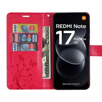 Hülle für Xiaomi Redmi Note 17 Pro 5G Handyhülle mit [Standfunktion][Kartenfächern] Rot