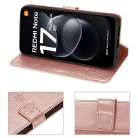Hülle für Xiaomi Redmi Note 17 Pro 5G Handyhülle mit [Standfunktion][Kartenfächern] Rosegold